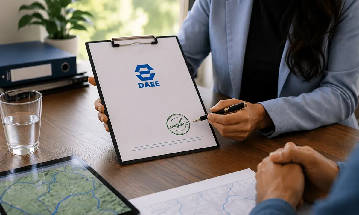 Equipe Geoblue realizando sondagem geofísica em campo para avaliação hidrogeológica de poço artesiano